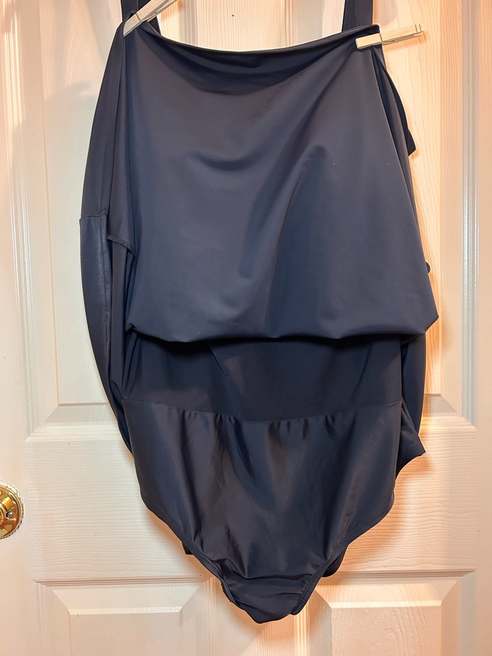Black one piece underneath with dress. Pink & Orange Patterned Bust - Picture 5 of 7